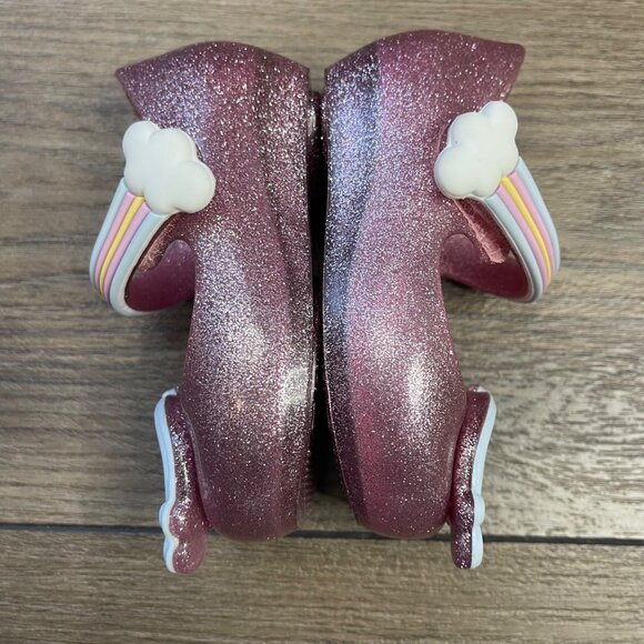 Mini Melissa Mini Ultragirl Unicorn Mary Janes Baby Girls 5 Pink Sparkling NEW - Picture 4 of 10